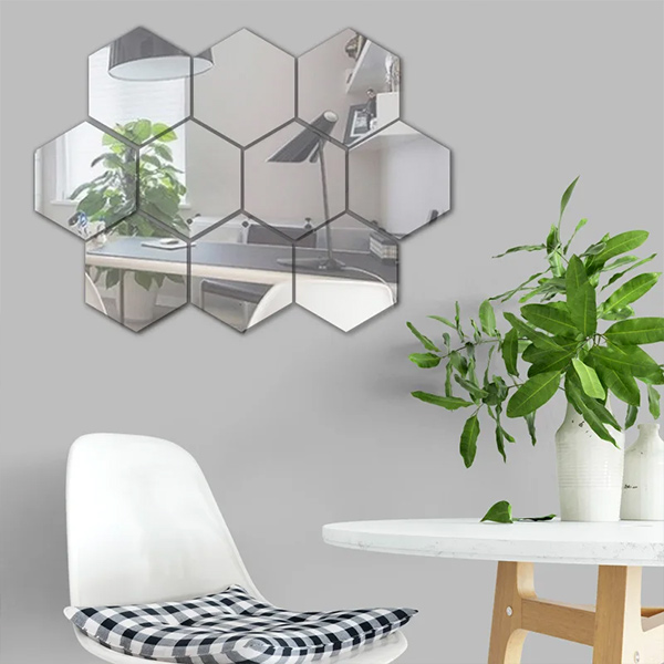 Ogledalo naljepnice za zid (12 komada) – Hexawally