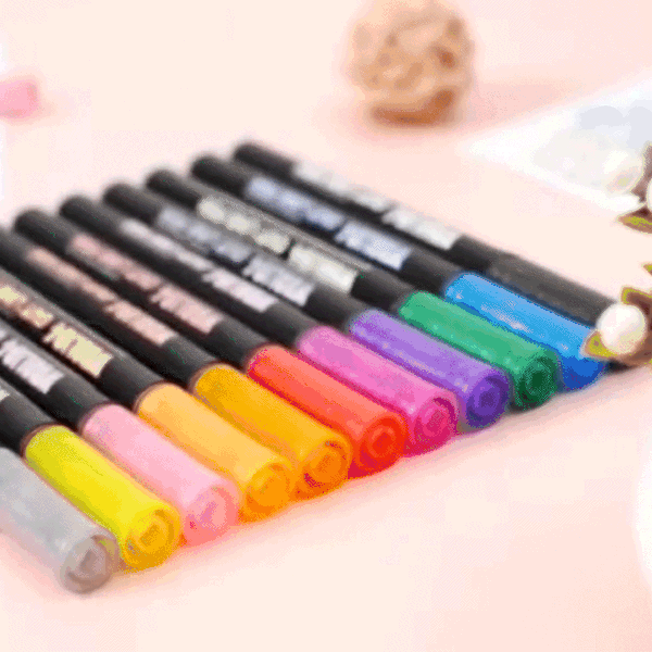 Srebrni markeri s rubom u boji - 12Pcs - Silvermarkers