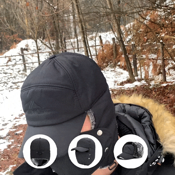 Topli zimska kapa s preklopima za uši - Eskimo